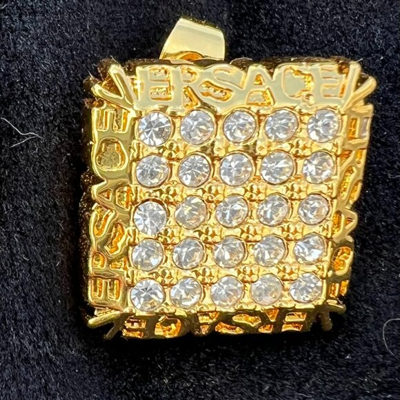 Versace Crystal Square Pierced Earrings - Picture 3 of 8